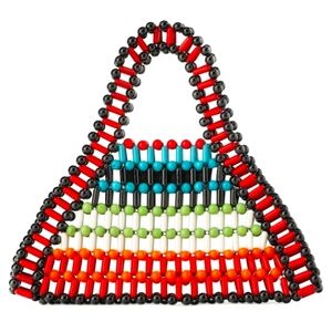ZARA Avant Garde Geometric Shape Multicolored Beaded Mini Bag